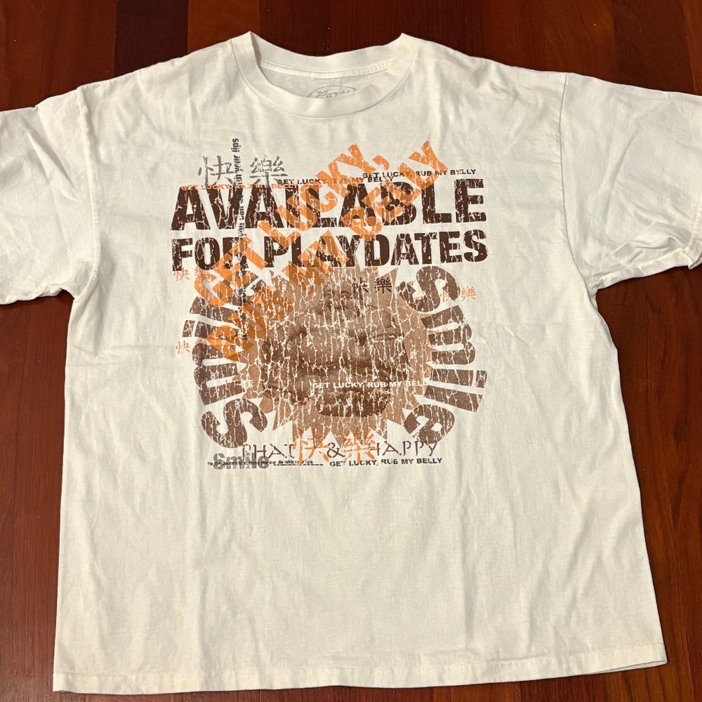 Phat & Happy "Available for Playdates" Graphic T Shirt - Unisex